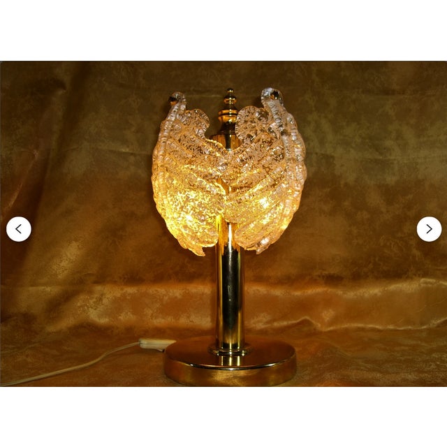Vintage Murano Crystal and Brass Table Lamp, 1960s For Sale - Image 9 of 11