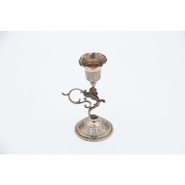 Silver Toothpick Holder with Chalice Over Mythological Figure in Relief For Sale - Image 4 of 4