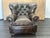 Restoration Hardware Rh Churchill Leather Chair With Nailheads Vintage Ebony Leather | Down-Feather Fill | Classic Depth For Sale - Image 4 of 18