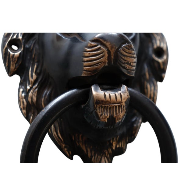 Dark Brass Lion's Head Door Knocker Chairish