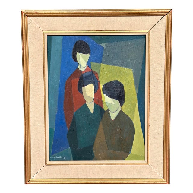 Sune Walberg, Figure Composition, 1960s, Oil on Panel, Framed For Sale