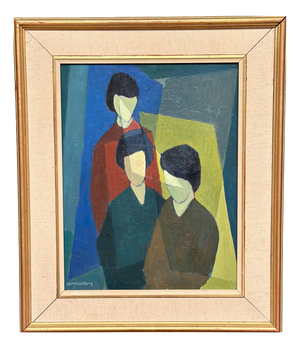 Sune Walberg, Figure Composition, 1960s, Oil on Panel, Framed