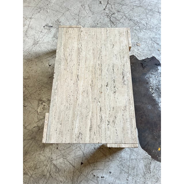 Vintage Large Italian Travertine Stone Coffee Table For Sale - Image 4 of 4