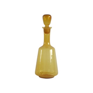 Amber Glass Decanter with Stopper For Sale