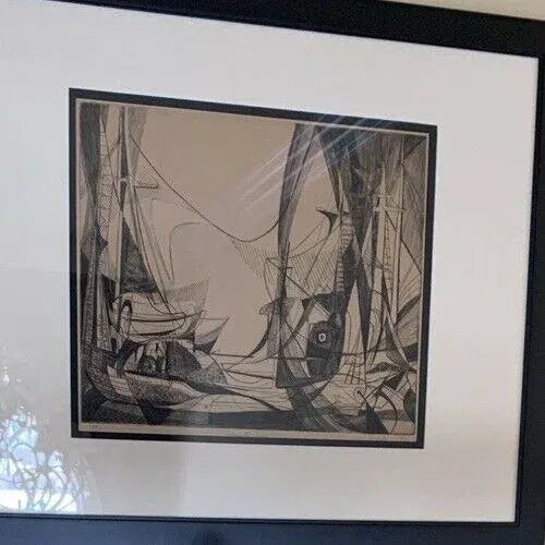Mid 20th Century 1952 Gerson Leiber "Gloucester Swing” 1-20 Etching Aquatint Framed, Signed For Sale - Image 5 of 13