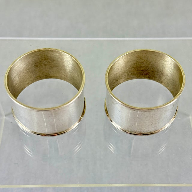 1930s Mexican Sterling Silver Napkin Rings, a Pair For Sale In Philadelphia - Image 6 of 7