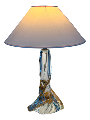 Vintage French Crystal Glass Table Lamp from Cristallerie de Lorraine, 1960s