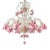 Contemporary Venetian Pink Floral Murano Glass Chandelier For Sale