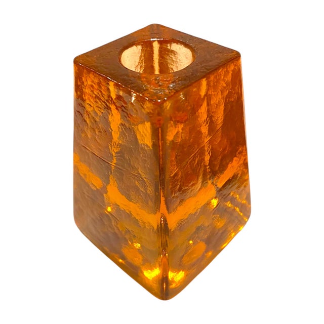 Fire & Light Pair of Copper Tone Recycled Glass Candle Holders, California Studio Decor For Sale - Image 11 of 11