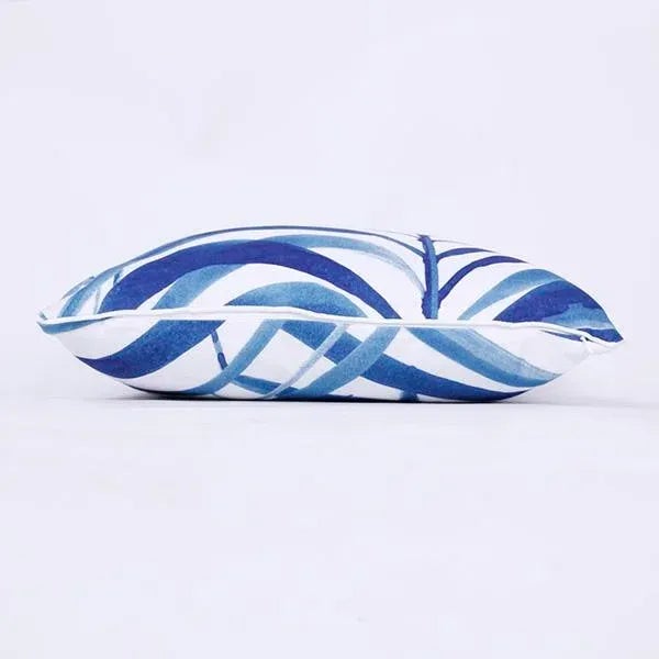 Blue and White Linen Pillow For Sale - Image 4 of 6