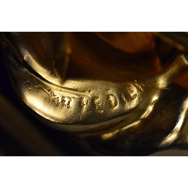 Broche Sculpture Signée Delisle & Arthus Bertrand - Bronze Doré Années 1940-50