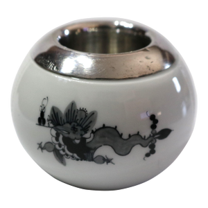 1920's Meissen Dragon Match Striker With Sterling Silver Collar