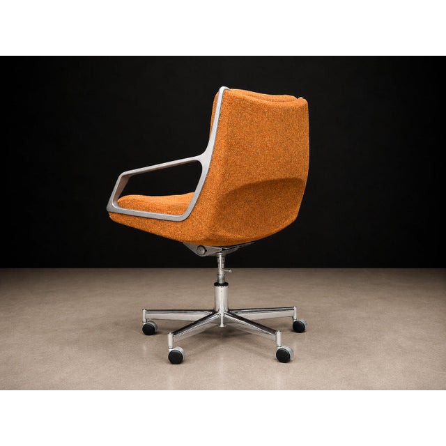 1970s “Low Commander” Swivel Armchair by Jorge Zalszupin, Bronze Chenille & Aluminum, Brazil, 1973 – Lot 869 For Sale - Image 5 of 18