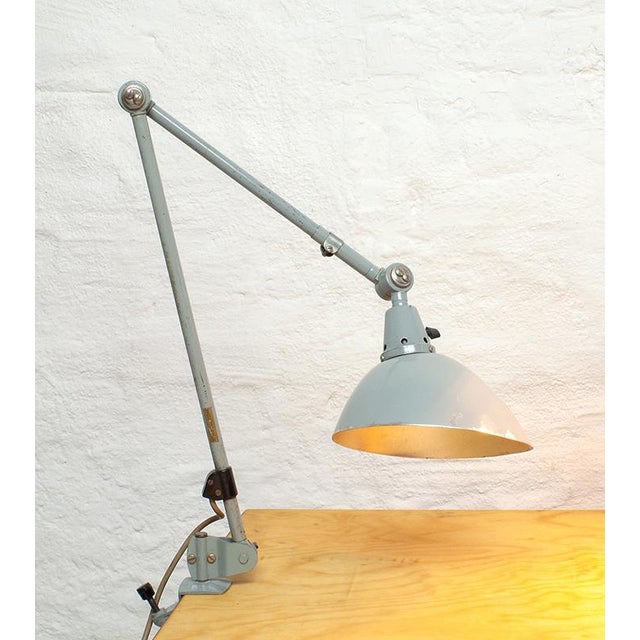 Clamp Lamp by Curt Fischer for Midgardleuchten Auma, 1950s, in Good conditions. Designed 1950 to 1959 This piece has an...