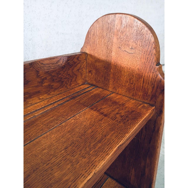 Travail Populaire Handcrafted Low Bookcase in Oak, Belgium, 1950s For Sale - Image 12 of 18