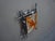 Large Brutalist Wrought Iron Wall Lamp attributed to Tom Ahlström, 1960s For Sale - Image 4 of 13
