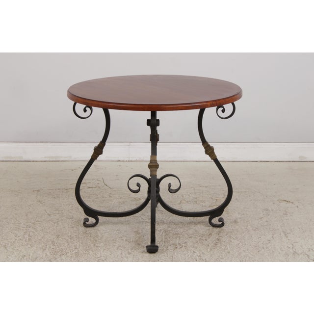 Age: Approx: 20 Years Old Details: Factory Distressed Top Quality Wrought Iron Scrolled Base Quality Construction w. Brass...