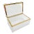 A luxurious vintage French diamond cut crystal box with brass hinged lid. This is such a luxurious box and in excellent...