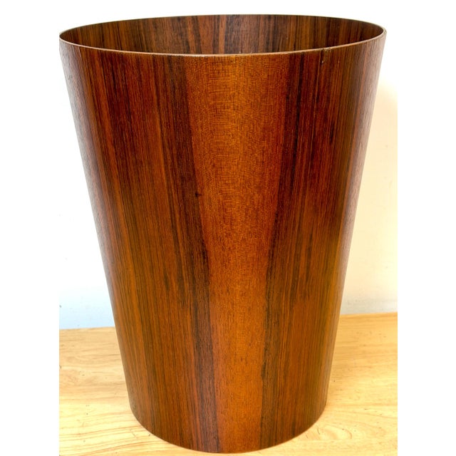 Oversized Swedish Modern Figured Rosewood Wastebasket Sweden, circa 1960s For Sale - Image 15 of 16