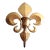 Solid Brass Fleur-De-Lis Taper Candle Holder For Sale