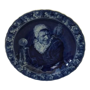1940s Royal Delft Dutch Delftware Hand Painted Wall Plate