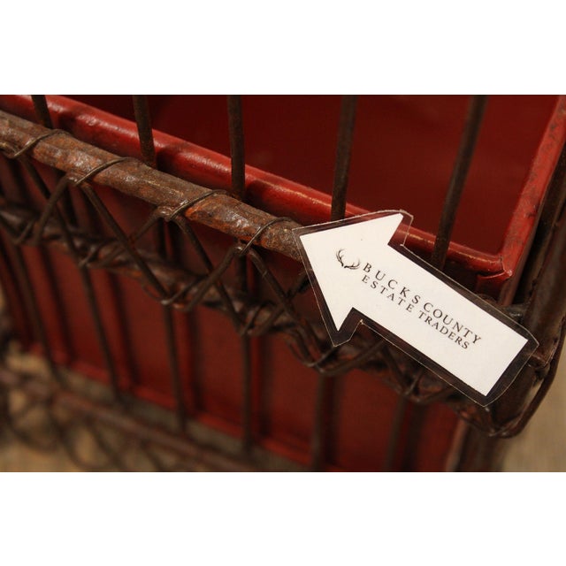 Vintage Wrought Iron Umbrella Stand with Red Liner For Sale - Image 18 of 18