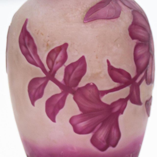 Acid Etched Double Overlay Cameo Vases from Gallé, 1920, Set of 3 For Sale - Image 9 of 13