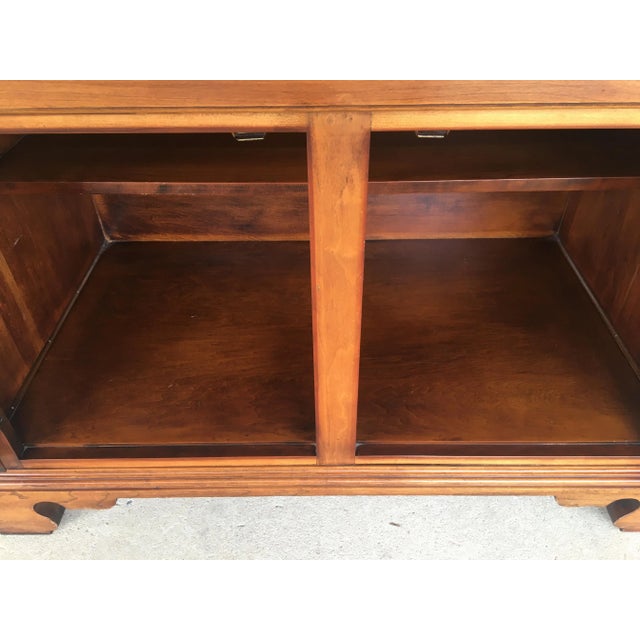 Brown Statton Old Towne Finish Cherry Chippendale Style 2 Drawer Flip Top Server For Sale - Image 8 of 11