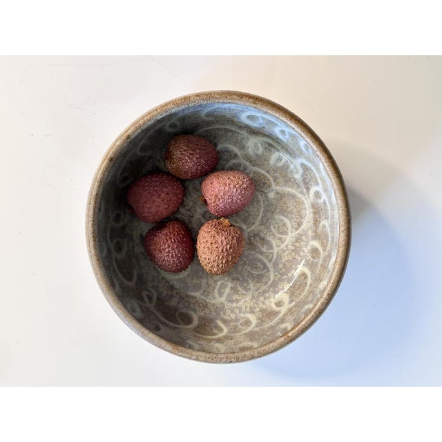 Crystalline Flow Glazed Studio Ceramic Bowl by Helma Klett, Fredelsloh, Germany, 1980s For Sale - Image 6 of 13