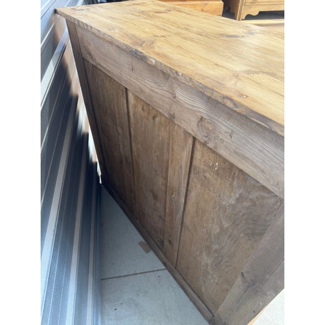 Antique Pine Sideboard Cupboard With Two Drawers From England For Sale - Image 18 of 18