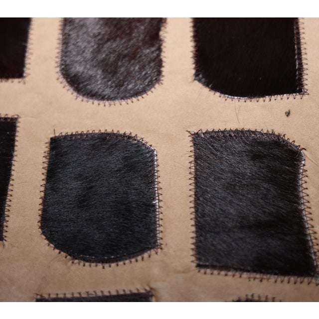 Luxury Patchwork Genuine Hair-On Cowhide Pillow, Handmade 18x18 Inch Add bold architectural style and handcrafted luxury...