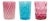 Colorful Antique Hobbs Drinking Glasses in Blue and Pink - Set of 3 1800s For Sale
