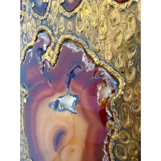 Brutalist Wall Relief with Inset Agate Slices, 1960s For Sale - Image 9 of 12
