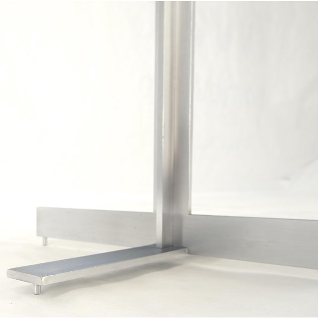 Poul Kjaerholm Solid Walnut Round Top Brushed Machined Stainless Steel Base Side End Table Stan For Sale - Image 4 of 11