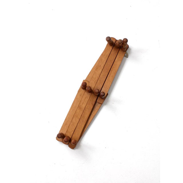 Vintage Wooden Accordion Peg Rack For Sale - Image 6 of 15