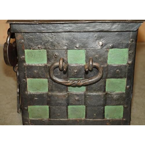German Wrought Iron Safe Chest, Early 17th Century For Sale - Image 13 of 18