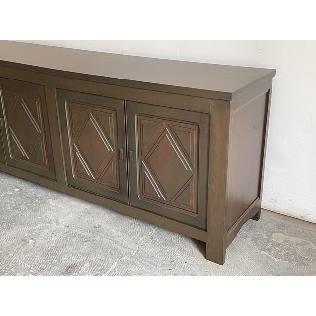 Vintage French Oak Brutalist Sideboard, 1970s For Sale - Image 9 of 11