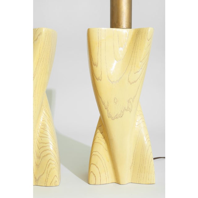 Yasha Heifetz Carved Wood Organic Lamp, 1950s For Sale - Image 4 of 11