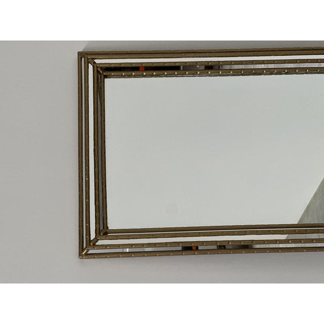 Width: 60 centimeters Height: 146 centimeters Depth: 4 centimeters Elegant vintage full-length mirror with a gilt faux...