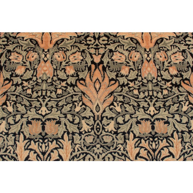 Shabby Chic 1990'sPak-Persian Black/Green Wool Rug - 4'0'' X 6'1'' For Sale - Image 4 of 9