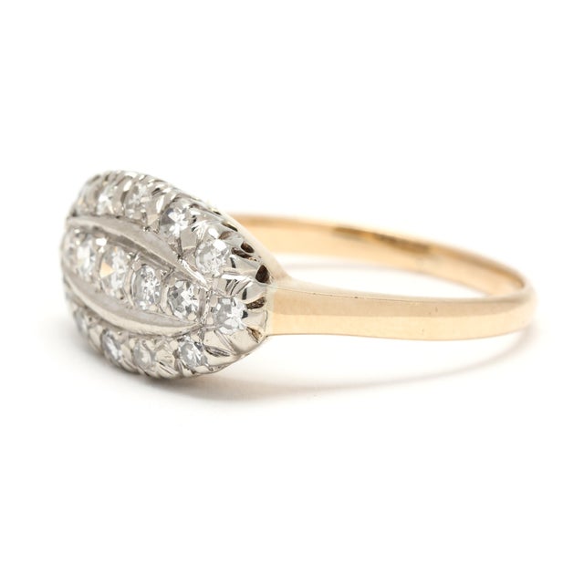 0.50ctw Diamond Princess Ring, 14k White & Yellow Gold, Ring Size 8.75 For Sale - Image 4 of 6