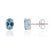 Contemporary Classic 5x7mm Oval Blue Topaz Four Prong Stud Earrings in 925 Sterling Silver - A Pair For Sale - Image 3 of 13