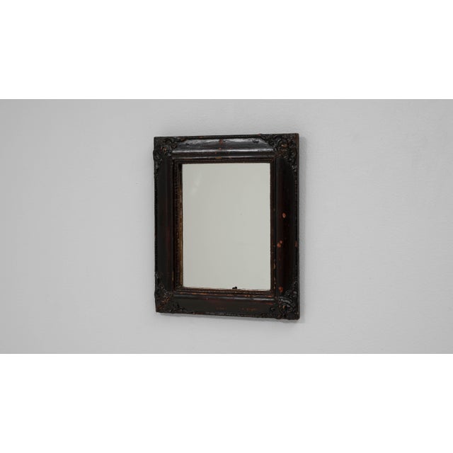 19th Century 19th Century French Wood Black Patinated Wall Mirror For Sale - Image 5 of 18