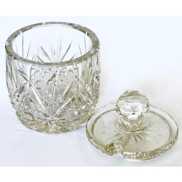 Heavy cut crystal jar for your favorite condiments. Don't limit this elegant server to homemade jams. Think mustards,...