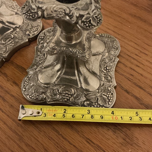 English Silverplate Small Candlesticks For Sale In Boston - Image 6 of 8