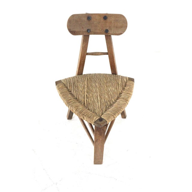 Brown Brutalist Tripod Chairs, Set of 2 For Sale - Image 8 of 18