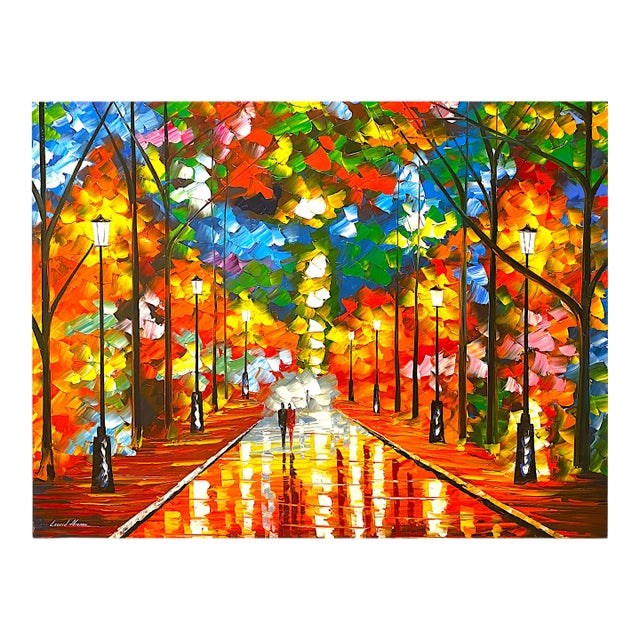 Leonid Afremov Original Oil Painting Large 46" Colorful Impressionism Art Signed For Sale