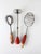 Vintage Red-Handled Whisk Collection For Sale - Image 4 of 9