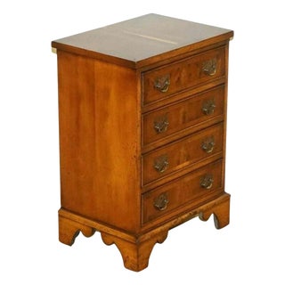Vintage Georgian Style Yew Wood Chest of Drawers For Sale