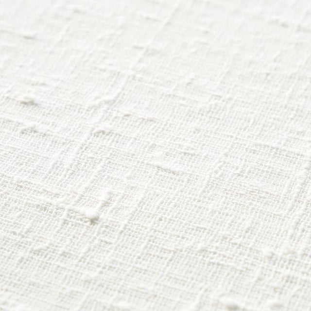 Transitional SAMPLE - Schumacher Linen Bark Wallpaper In White For Sale - Image 3 of 3
